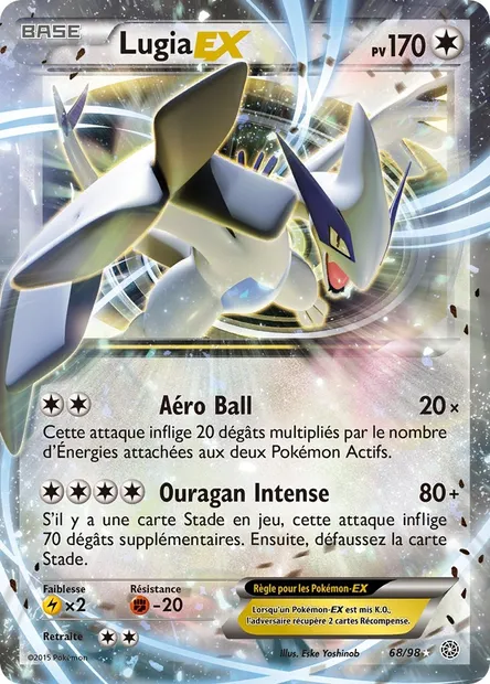 Lugia EX, carte Pokémon AOR 68 — extension Origines Antiques