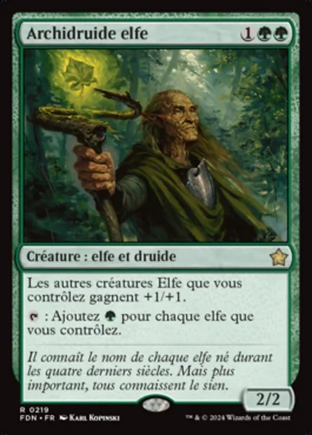 Archidruide elfe, carte Magic FDN 219 — extension Foundations