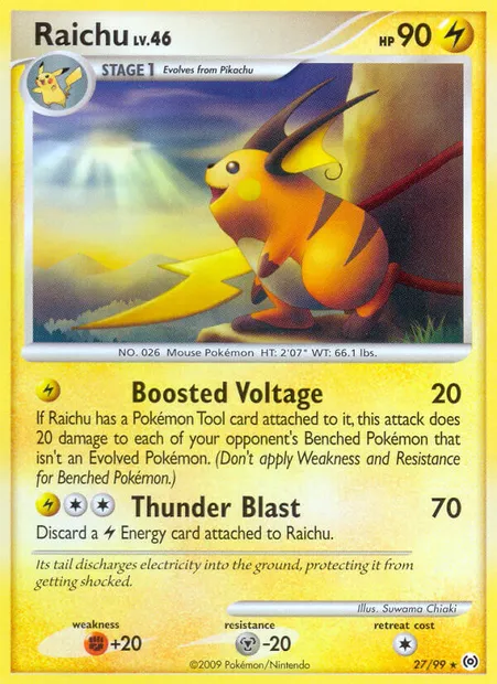 Raichu, carte Pokémon AR 27 — extension Arceus