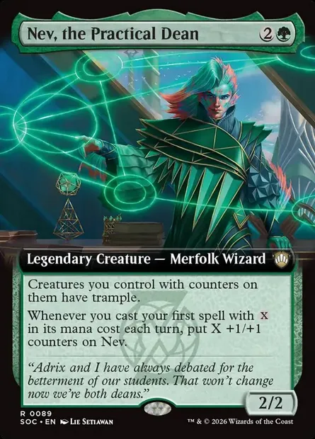Nev, the Practical Dean, Magic card SOC 89 — Secrets of Strixhaven Commander set
