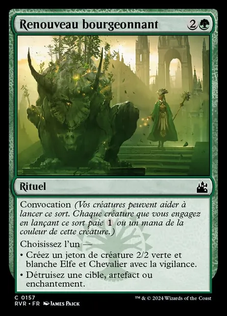 Renouveau bourgeonnant, carte Magic RVR 157 — extension Ravnica Remastered