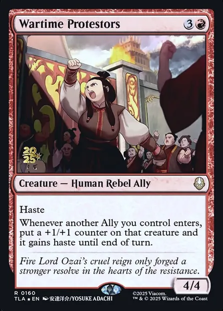Wartime Protestors, Magic card PTLA 160s — Avatar: The Last Airbender Promos set
