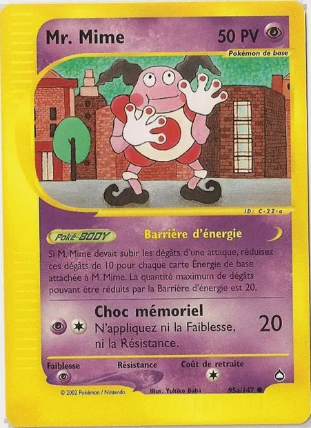 M.Mime, carte Pokémon AQ 95a — extension Aquapolis