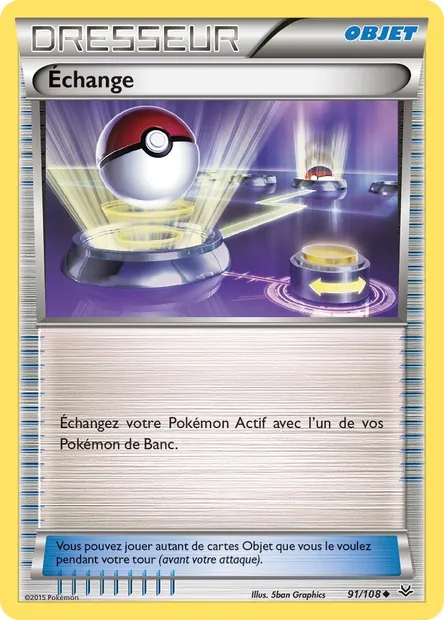 Échange, carte Pokémon ROS 91 — extension Ciel Rugissant