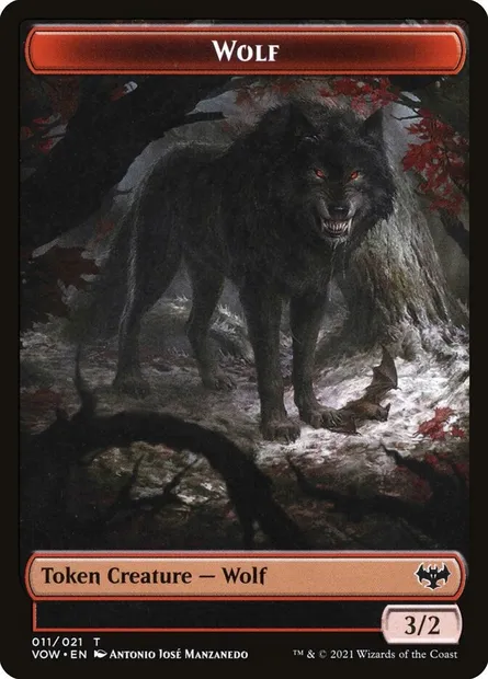 Wolf, carte Magic TVOW 11 — extension Innistrad: Crimson Vow Tokens