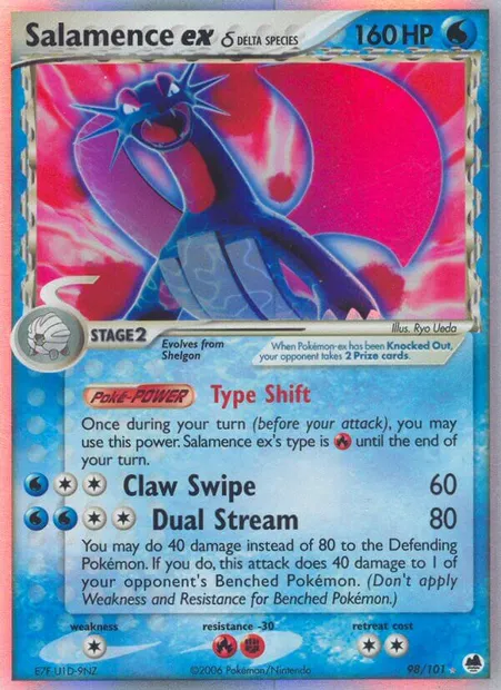 Salamence ex δ, Pokémon card DF 98 — Dragon Frontiers set