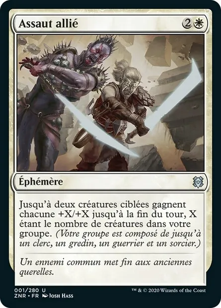 Assaut allié, carte Magic ZNR 1 — extension Renaissance de Zendikar