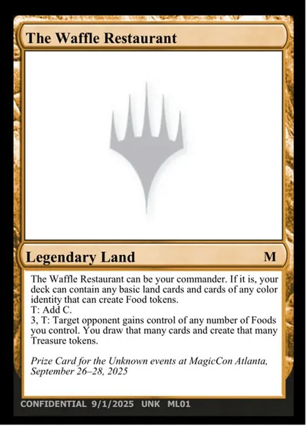 The Waffle Restaurant, Magic card UNK ML01 — Unknown Event set