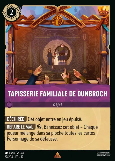 Tapisserie familiale de DunBroch, carte Disney Lorcana CH12-067 — extension Contrées Inconnues