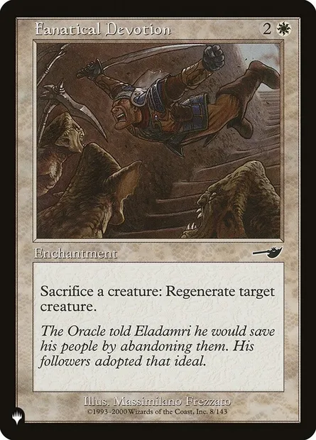 Dévotion fanatique, carte Magic PLST NEM-8 — extension The List