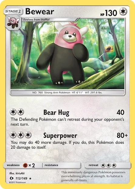 Bewear, Pokémon card SUM 112 — Sun & Moon set