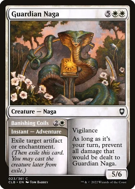 Guardian Naga // Banishing Coils, Magic card CLB 23 — Commander Legends: Battle for Baldur's Gate set