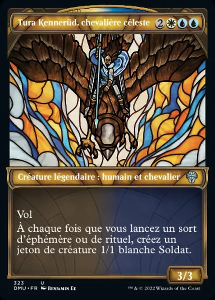 Tura Kennerüd, chevalière céleste, carte Magic DMU 323 — extension Dominaria Uni