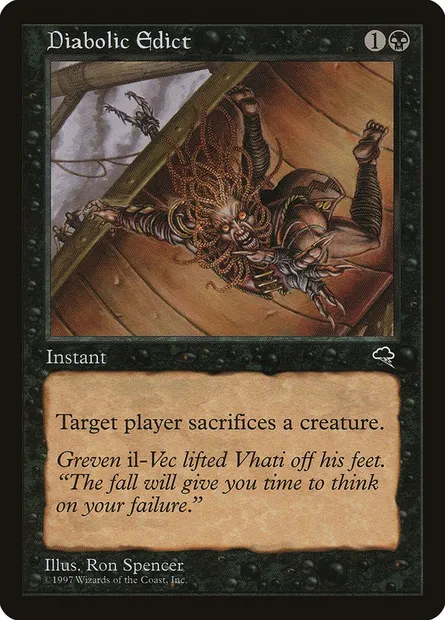 Diabolic Edict, Magic card TMP 128 — Tempest set
