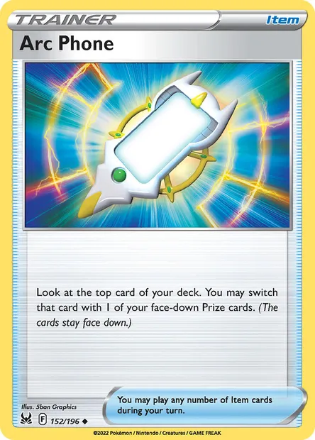 Arc Phone, Pokémon card LOR 152 — Lost Origin set