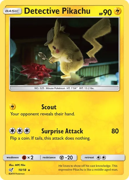 Detective Pikachu, Pokémon card DET 10 — Detective Pikachu set