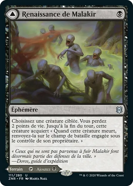 Renaissance de Malakir // Fondrière de Malakir, carte Magic ZNR 111 — extension Renaissance de Zendikar