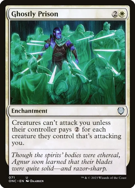 Ghostly Prison, Magic card ONC 71 — Phyrexia: All Will Be One Commander set