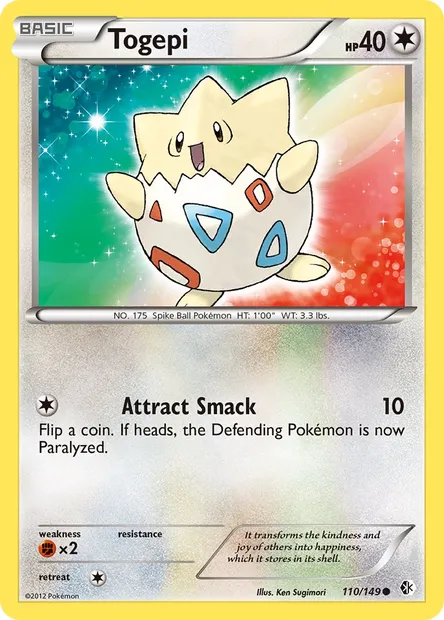 Togepi, Pokémon card BCR 110 — Boundaries Crossed set