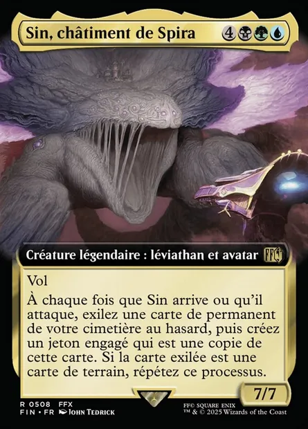 Sin, châtiment de Spira, carte Magic FIN 508 — extension Final Fantasy