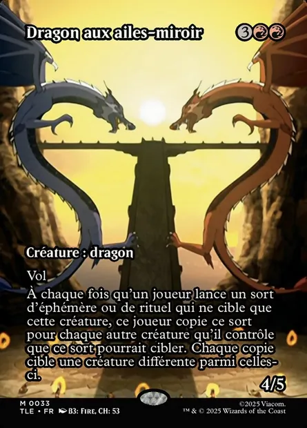 Dragon aux ailes-miroir, carte Magic TLE 33 — extension Avatar: The Last Airbender Eternal