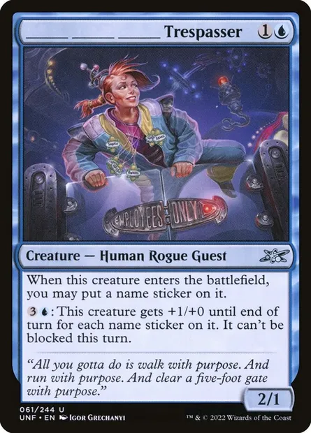 _____ _____ _____ Trespasser, Magic card UNF 61 — Unfinity set