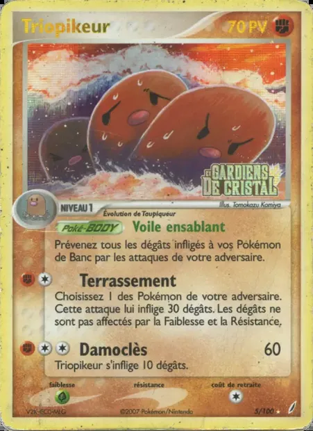 Triopikeur, carte Pokémon CG 5 — extension EX Gardiens de Cristal