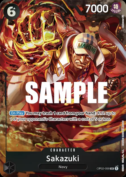 Sakazuki, One Piece card OP02-099 — PARAMOUNT WAR set