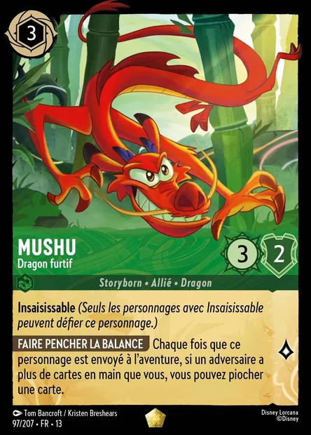 Mushu - Dragon furtif, carte Disney Lorcana CH13-097 — extension Invasion Epineuse!