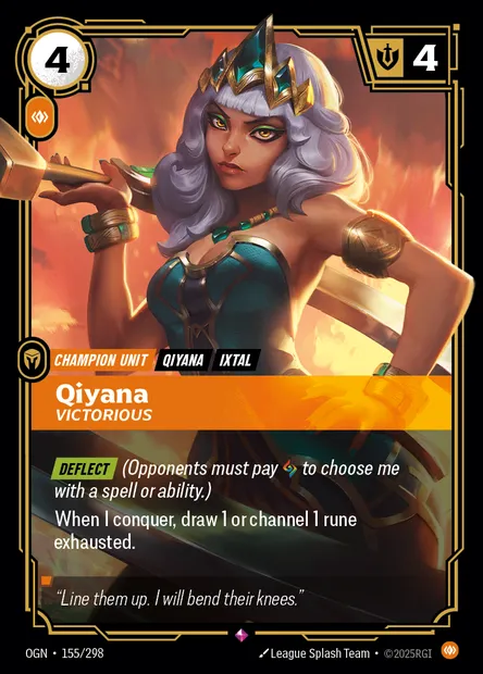 Qiyana, Riftbound card OGN 155 — Origins set