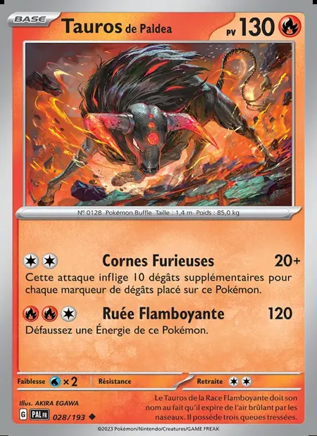 Tauros de Paldea, carte Pokémon PAL 028 — extension Évolutions à Paldea