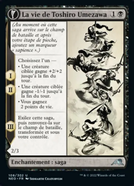 La vie de Toshiro Umezawa // Mémoire de Toshiro, carte Magic NEO 108 — extension Kamigawa: La Dynastie Néon