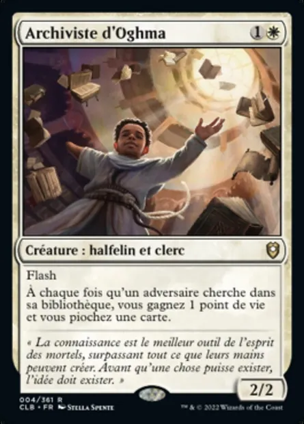 Archiviste d'Oghma, carte Magic CLB 4 — extension Commander Légendes : la bataille de la Porte de Baldur
