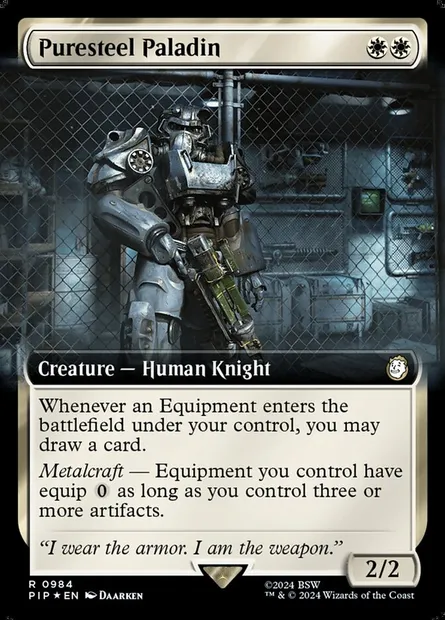 Puresteel Paladin, Magic card PIP 984 — Fallout set