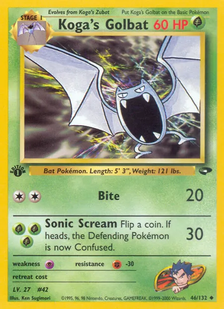 Koga's Golbat, Pokémon card GC 46 — Gym Challenge set