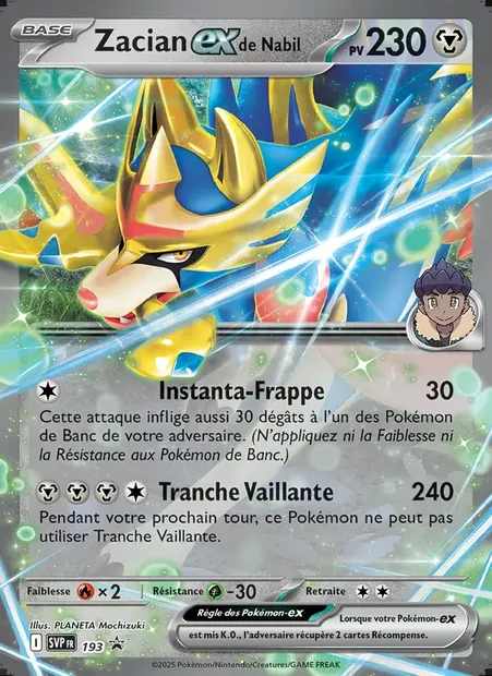 Zacian-ex de Nabil, carte Pokémon PR-SV 193 — extension SVP Black Star Promos