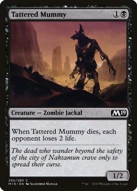 Tattered Mummy, Magic card M19 295 — Core Set 2019 set