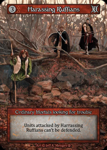 Harassing Ruffians, Sorcery card ATH 030 — Arthurian Legends set