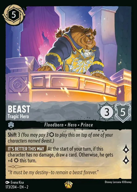 Beast - Tragic Hero, Disney Lorcana card CH2-173 — Rise of the Floodborn set