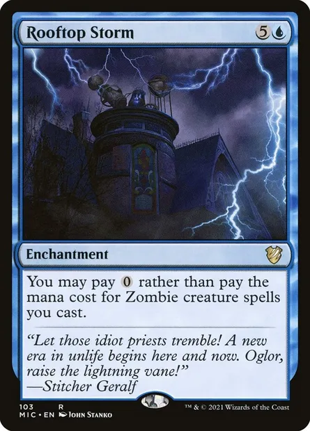 Rooftop Storm, Magic card MIC 103 — Midnight Hunt Commander set