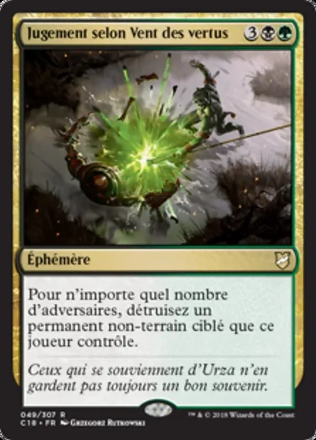 Jugement selon Vent des vertus, carte Magic C18 49 — extension Commander 2018