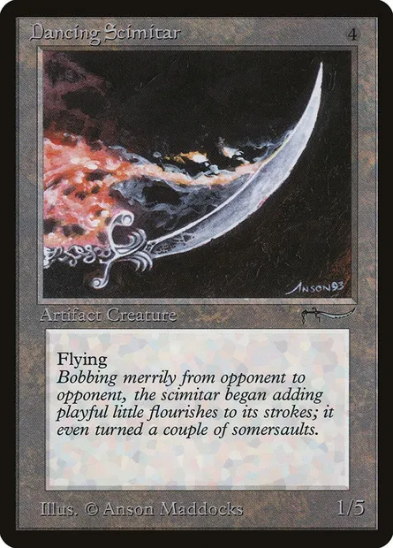 Dancing Scimitar, Magic card ARN 61 — Arabian Nights set