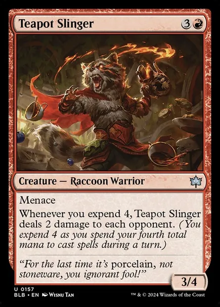 Teapot Slinger, Magic card BLB 157 — Bloomburrow set