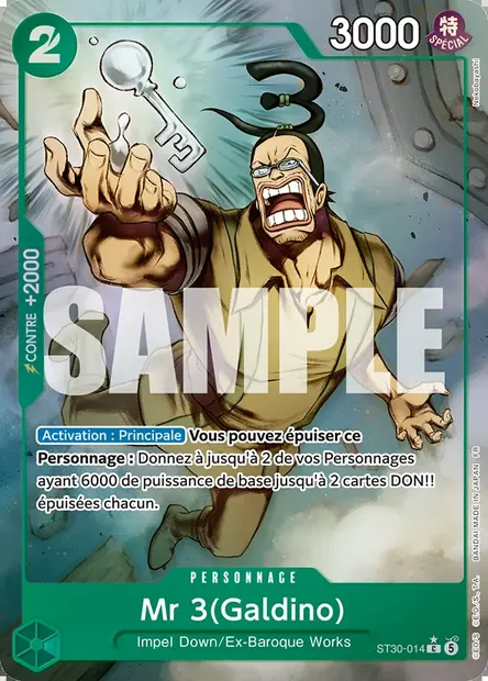 Mr 3(Galdino), carte One Piece ST30-014 — extension LUFFY ET ACE