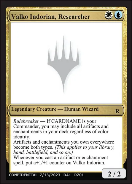 Valko Indorian, Researcher, carte Magic UNK RZ01c — extension Unknown Event