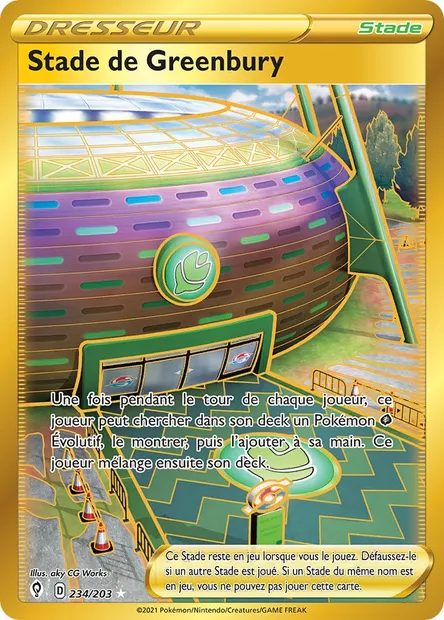 Stade de Greenbury, carte Pokémon EVS 234 — extension Évolution Céleste