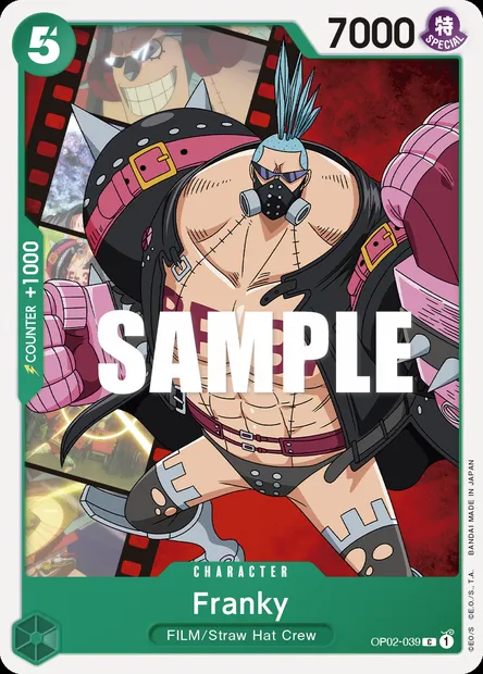 Franky, One Piece card OP02-039 — PARAMOUNT WAR set