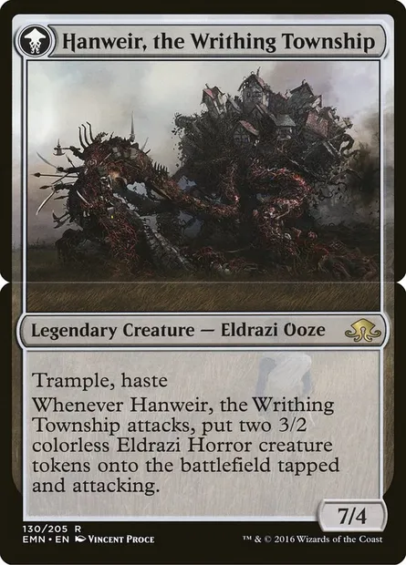 Hanweir, the Writhing Township, Magic card EMN 130b — Eldritch Moon set