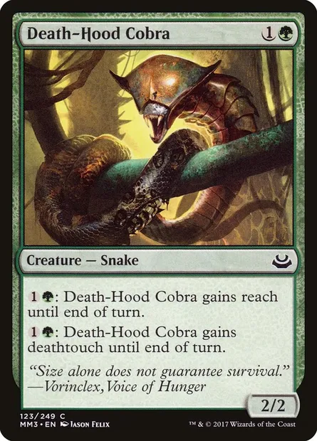 Death-Hood Cobra, Magic card MM3 123 — Modern Masters 2017 set