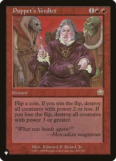 Puppet's Verdict, Magic card PLST MMQ-208 — The List set